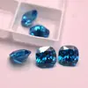 Zircón Azul Profundo Piedra Suelta para Montaje de Anillo, Zafiro Azul Profundo Forma Cojín, Piedra para Accesorio de Joyería Forma de Pan, Piedra de Incrustación
