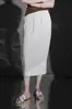 Nova Saia Midi Elástica com Cordão, Elegante e Versátil, Emagrecedora, Casual, Versátil, com Fenda