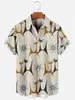 Camisa Masculina de Manga Curta para Praia de Verão Four-Way Stretch Impressão Digital 3D Fábrica de Origem