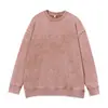 Sudadera Nueva de Estilo Americano Lavada Pesada con Cuello Redondo para Otoño e Invierno, Top de Felpa Casual Holgado Unisex, Chaqueta Versátil para Parejas