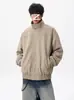 Chaqueta de cuero de peso pesado con teñido anudado vintage y cuello alto para hombre, otoño e invierno, estilo americano, de alta gama, corte holgado, chaqueta de motorista casual