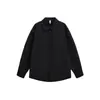 ACE Outono Novo Estilo Americano Simples Tendência Marca Camisa Cor Sólida Preto e Branco Manga Longa Masculino Gola Lapela Top HS2779