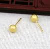 Hongxing Joias DIY Cobre Cor Dourada 24K Conserva Cor 5mm, 6mm Brincos Foscos Acessórios de Material Artesanal B1089