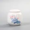 Miniatura Cerámica Pequeño Recipiente para Té Portátil Sellado Tarro de Almacenamiento para Polvo de Incienso y Ungüento, Caja de Empaque Vacía para Té Verde, Universal