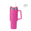 Taza termo de doble capa Big Mac de acero inoxidable 304 con asa de hielo de 40 oz, taza de agua para coche, taza portátil transfronteriza