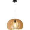 Lámpara de araña de jaula de pájaros de madera vintage estilo japonés transfronteriza, creativa para restaurante, comedor rústico, lámpara de tatami, iluminación de Zhongshan en stock