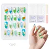 Unhas Vestíveis de Comércio Exterior, Unhas Postiças Removíveis, Unhas de Manicure, Unhas Amêndoa de Comprimento Médio, Unhas Francesas Degradê, 24 Peças