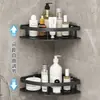 Estante triangular, estante de esquina para baño sin taladro, estante de almacenamiento triangular de pared para lavabo de baño