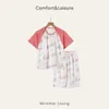 Conjunto de Pijama para Niños, Algodón de Gasa de Manga Corta, Pijama para Adultos, Ropa Antibacteriana Familiar, Ropa de Casa para Bebé Clase A, Nuevo Estilo de Verano