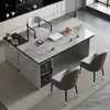 Mesa de Chá de Ardósia de Luxo Leve Italiana Combinação Sala de Estar Escritório Uso Duplo Mesa de Chá Kung Fu Mesa de Chá Móvel Integrada