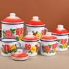 Caneca Esmaltada Dupla Felicidade Floral, Copo de Água, Presente de Casamento, Caneca de Lembrança, Pote de Chá Criativo, Pote Esmaltado Vintage Retro
