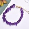 Pulsera de Cristal Morado para Mujer, Amatista Irregular Morado Oscuro Círculo Único Regalo de Pareja para el Festival Qixi, Día de San Valentín Pulsera Irregular