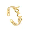 Anillo de Moda Transfronterizo Europeo y Americano para Pareja Anillo de Acero Inoxidable 18K Diseño Suelto Anillo Versátil para Mujer Joyería Regalo