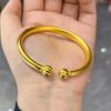 Pulsera Calabaza Abierta Oro Tienda Mismo Estilo Oro Arena Antiguo 999 para Mujer, Regalo de Boda para Novia, Color Duradero, Estampada