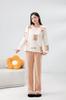 Pijama de Vellón Coral para Mujer Invierno Grueso Ropa Exterior Lindo Franela Ropa para el Hogar Traje Cárdigan Largo Holgado a la Moda