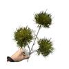 Nova bola de lã verde flor de simulação de casamento comércio exterior 3 bolas de cabelo branco casamento segurando na mão fundo casa flores artificiais atacado