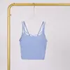 En stock modelo 2026 LULU top de tirantes acanalado espalda en Y para mujer, verano, corte ajustado, secado rápido, transpirable, para deportes al aire libre y yoga