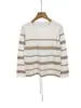 Suéter de Punto Rayado Otoñal con Cuello Redondo para Mujer, Estilo Retro de Alta Gama para Otoño e Invierno, Tejido Holgado y Relajado