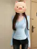 Camiseta rosa de manga larga para mujer, cuello en U fino, hombro de corte regular, adelgazante, nuevo estilo primavera/otoño, capa interior elegante, top estilo coreano