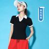 Ropa para baile cuadrado verano Nuevo traje de manga corta con cuello POLO ropa de presentación para grupo de baile de caminata ropa para baile cuadrado para mujeres