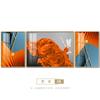 Pintura decorativa de lujo para sala de estar, moderna y minimalista, para sofá, fondo de pared, triple pintura atmosférica abstracta, naranja, personaje naranja, pintura colgante.