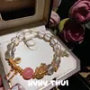 Pulseira de Borboleta Esmaltada em Filigrana Tradicional com Esmalte Drip, Novo Estilo Chinês, Pulseira Envolvente de Cristal Azeztulite Branca, Olho de Tigre