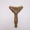 Masajeador de cuerno de sándalo verde, peine de meridianos, palo de masaje facial y corporal, herramienta de masaje de belleza de cuerno