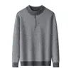 Novo Suéter de Lã Espesso Masculino Contém Lã de Ovelha Inverno Mais Veludo Gola Meia-Alta Tamanho Grande Meia-Idade Suéter Malha Masculino