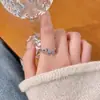 Anillo liso elegante y minimalista para el dedo índice, popular entre las influencers femeninas, anillo hueco de lujo ligero, anillo de lazo de estilo coreano de nicho