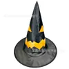 Chapéu de Bruxa Transfronteiriço, Chapéu de Mago, Chapéu de Festa de Bruxa Mendiga Preto de Halloween, Chapéu de Bruxo Mágico, Chapéu de Mago