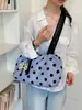 Bolsa de nailon casual de gran capacidad para mujer, nueva moda 2026 bandolera de lunares para el trabajo, bolsa de mano de estilo relajado