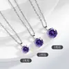Venta en vivo imitación plata esterlina S925 collar de moissanita de cuatro garras para mujer joyería de comercio exterior transfronterizo colgante cadena clavicular al por mayor