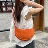 Bolsa Transversal de Veludo Cotelê Nova 2025 Estilo Coreano Cor Sólida Grande Capacidade Bolsa Dumpling Casual Versátil Bolsa de Ombro para Homens e Mulheres