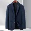 Nuevo traje de lana para hombre de otoño e invierno, moderno y casual, de un solo pecho, dos botones, traje de lana estilo juvenil, venta al por mayor de ropa exterior para hombre