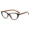 Montura de gafas de ojo de gato estilo francés carey, estilo retro de chica popular, gafas únicas, esencial sin maquillaje, gafas planas anti-luz azul para mujer