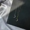 Colar de lua em estilo minimalista, corrente de clavícula com pingente, simples e elegante, moderno e versátil, joia de design nicho de luxo leve