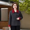 Casaco Curto de Lã para Primavera e Outono Feminino, Elegante Casaco Dupla Face de Lã para Mulheres de Meia-Idade e Idosas, Elegante Top de Lã