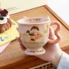 Tazas de Cerámica de Alta Gama para Niñas, Tazas de Agua Cerámicas de Aspecto Elegante para el Hogar, Tazas de Desayuno para la Oficina, Regalos Prácticos para Mujeres