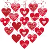 Tarjeta de San Valentín transfronteriza para exteriores, grande, de doble cara, con forma de corazón rojo, logotipo de patio, adornos de San Valentín