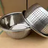 Colador de Arroz para Alimentos de Grado Alimenticio Ultraligero con Borde Grueso y Grande, Cesta Coladora de Drenaje de Acero Inoxidable, Recipiente para Lavar Verduras de Cocina para el Hogar, Colador de Arroz