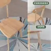 Silla de Escritorio Moderna Minimalista para Oficina en Casa, Silla de Comedor de Madera Maciza Transfronteriza, Silla Luis Estilo Nórdico Color Nogal