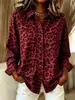 2026 Estilo Europeo Estación Independiente Transfronterizo Moda Femenina Manga Larga Estampado de Leopardo Holgado Camisa Top Mujer Elegante