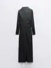 Vestido midi decorativo plisado nuevo en stock para mujer de comercio exterior europeo y americano estilo AliExpress