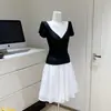 Falda de Paraguas Esponjosa de Ballet Clásico Falda Midi Plisada Simple de Gasa Línea A