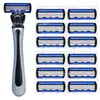 Aparelho de Barbear Manual com Lâminas de Aço Inoxidável de 5 Camadas, Cabeça da Lâmina Anti-Riscos para Uso Transfronteiriço, Aparelho de Barbear Masculino Atacado