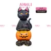 Globos de papel de aluminio de Halloween transfronterizos, con diseños de calavera de pie, momia y fantasma, para decoraciones espeluznantes de fiestas de Halloween