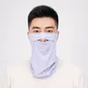 Máscara de Proteção Solar de Seda Gelada de Verão para Homens e Mulheres, Proteção Facial e de Pescoço para Ciclismo, Toalha Facial Respirável com Alça nas Orelhas, Cachecol de Sol para Exterior