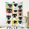 Manta de Franela Linda con Temática de Gato de Chocolate Sanrio, Adorable Manta Chococat para Siesta en Casa y Aire Acondicionado