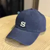 Gorra de béisbol para mujer estilo coreano, de algodón lavado, suave, con visera curva, bordado 3D de letra S, ala ancha, para estudiantes jóvenes
