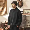 Textura Retro Americana Terciopelo de Algodón Europeo Cremallera Pesada Sudadera con Capucha Hombre Otoño 2026 Nuevo Cuello Semi Alto Marca de Tendencia Ropa de Abrigo